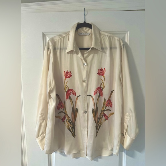 Zara Floral Print Blouse - Picture 1 of 4